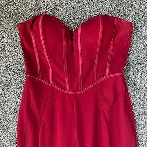 Fashion Nova Strapless Burgundy Dress
